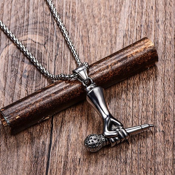 ❤️Fashion Chain Microphone Hand Necklaces, N90201P139 - Picture 5 of 8